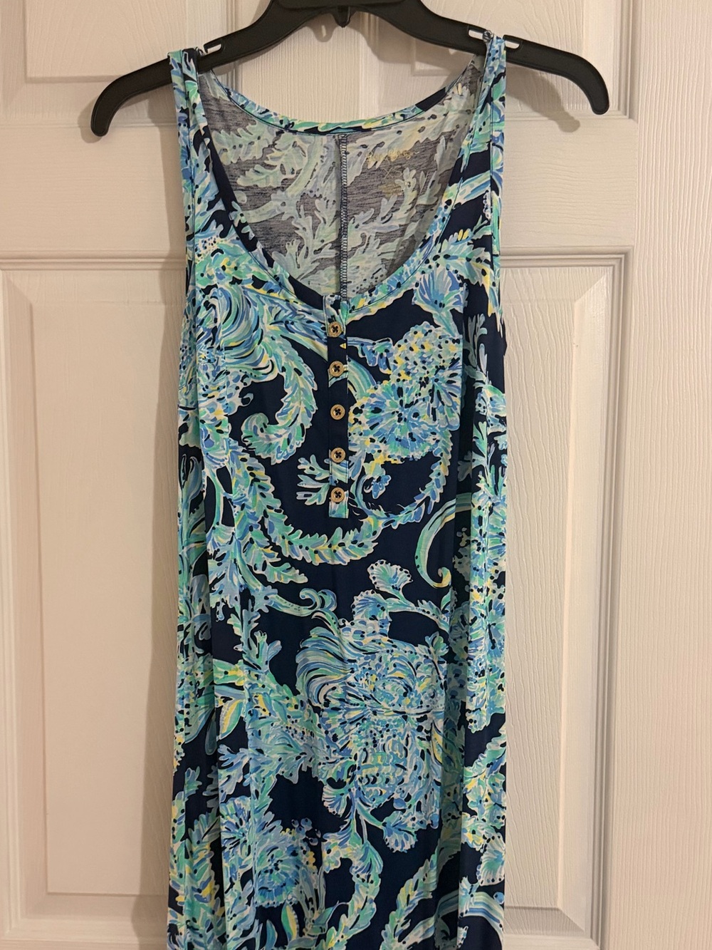 Lilly Pulitzer Navy, Aqua & Mint Sleeveless Maxi Dress